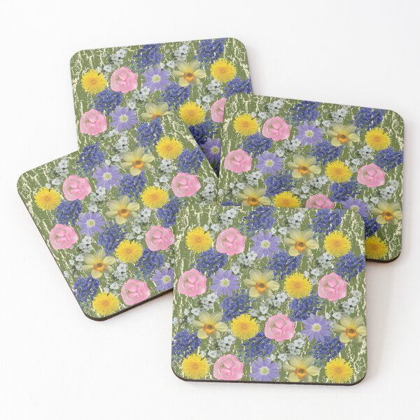 Item preview, Spring Flower Diagonals on Green designed and sold by Digitalmyth's Designs.