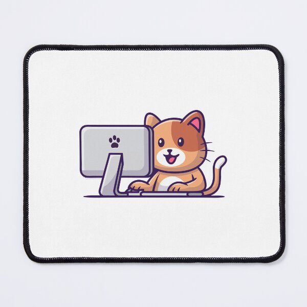 Item preview, Cute Cat Working On Computer Laptop Illustration designed and sold by sdbienv.