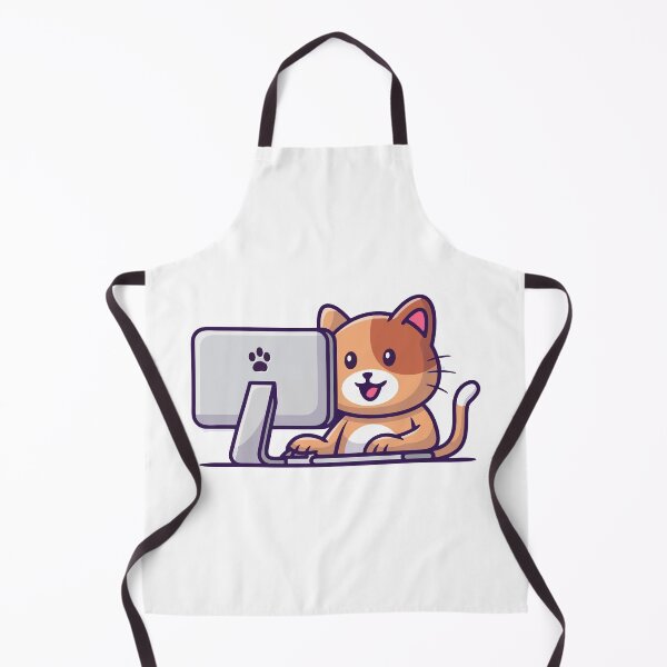 Item preview, Cute Cat Working On Computer Laptop Illustration designed and sold by sdbienv.