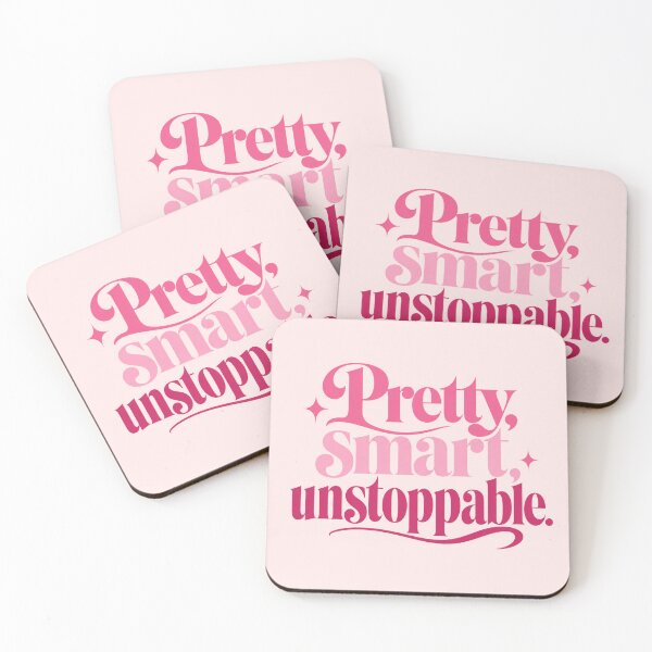 Item preview, Pretty Smart Unstoppable Pink Feminine Motivational Quote Design designed and sold by TheStephanieRome.