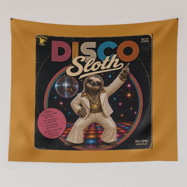 Item preview, Vintage Disco Sloth Album Cover designed and sold by MissTerryWoman.