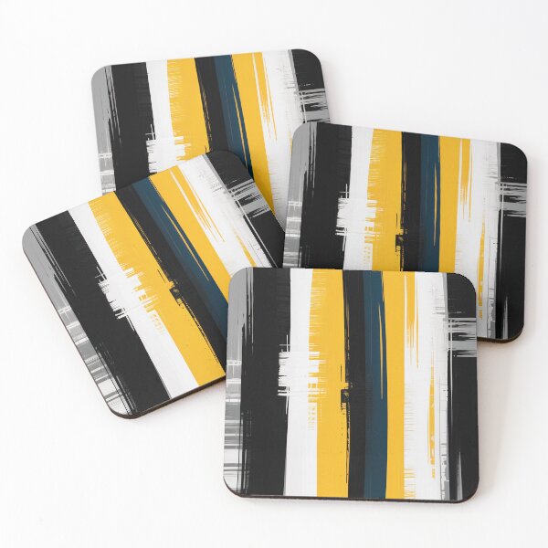 Item preview, Bold Brushstroke Abstract Art Yellow Black Gray designed and sold by cabana.space.