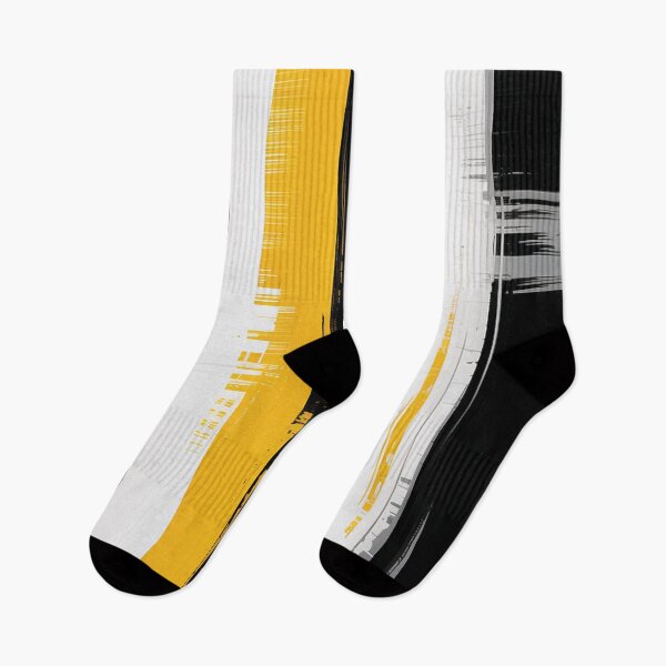 Item preview, Bold Brushstroke Abstract Art Yellow Black Gray designed and sold by cabana.space.