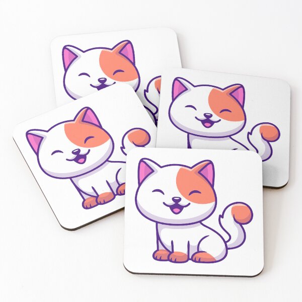 Item preview, Happy Cute White and Orange Kitten Illustration designed and sold by sdbienv.