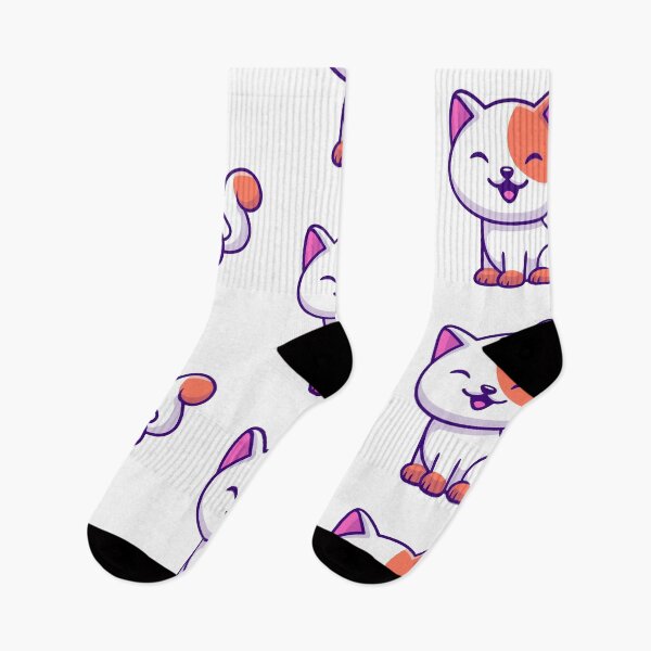 Item preview, Happy Cute White and Orange Kitten Illustration designed and sold by sdbienv.