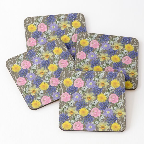 Item preview, Spring Flower Diagonals on Brown designed and sold by Digitalmyth's Designs.