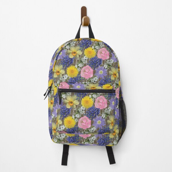 Item preview, Spring Flower Diagonals on Brown designed and sold by Digitalmyth's Designs.