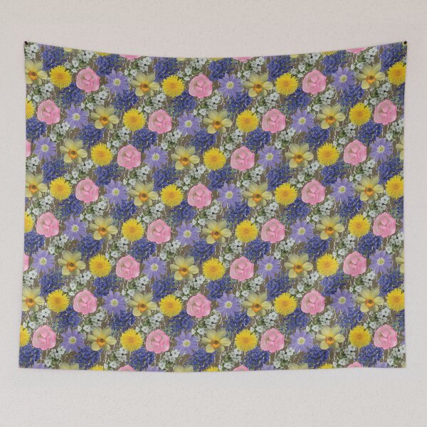 Item preview, Spring Flower Diagonals on Brown designed and sold by Digitalmyth's Designs.