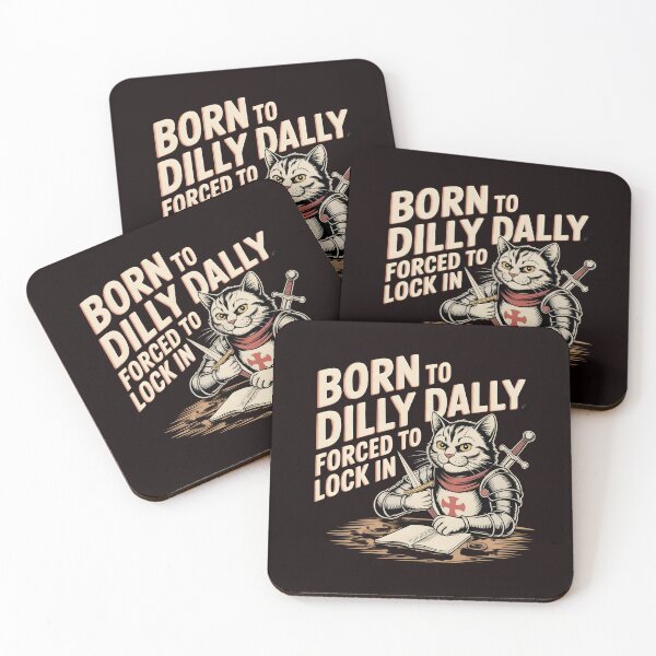 Item preview, Born to Dilly Dally Forced to Lock In – Funny Brainrot Meme Cat Graphic designed and sold by Redgiant87x.