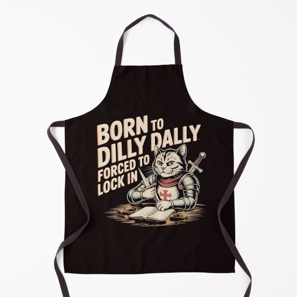 Item preview, Born to Dilly Dally Forced to Lock In – Funny Brainrot Meme Cat Graphic designed and sold by Redgiant87x.