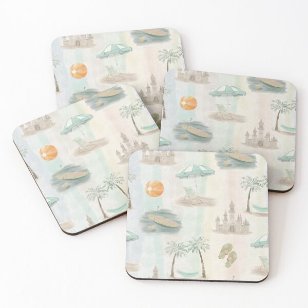 Item preview, Watercolor Tropical Beach Resort Seamless Pattern designed and sold by Seamlessly Buffalo.
