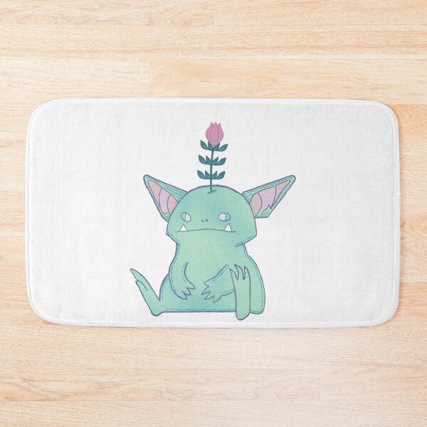 Item preview, Gerald the Goblin — Grumpy Cute Monster with Flower designed and sold by Whimsy Moth .