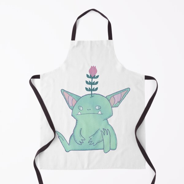 Item preview, Gerald the Goblin — Grumpy Cute Monster with Flower designed and sold by Whimsy Moth .