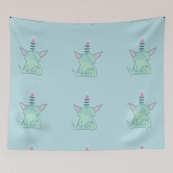 Item preview, Gerald the Goblin — Grumpy Cute Monster with Flower designed and sold by Whimsy Moth .