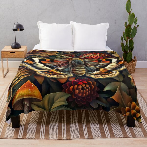 Item preview, Whimsical Moth Mushroom Forest | Cottagecore Nature Art designed and sold by MargaretWiktor.