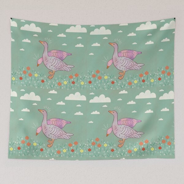 Item preview, Pastel Geese — Chaotic Goose Duo Illustration designed and sold by Whimsy Moth .