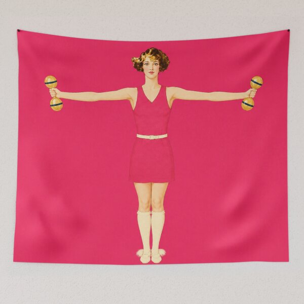 Item preview, Art Deco Fitness Poster Woman Illustration for Vintage Aesthetic Lovers designed and sold by RickE.