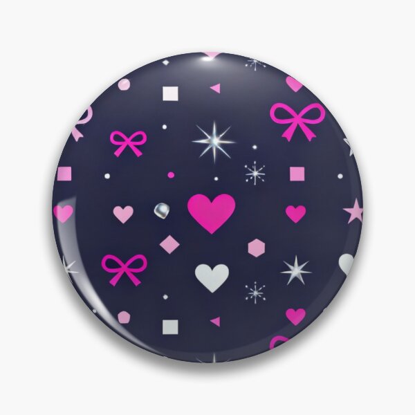 Item preview, Pink Hearts Bows Stars Sparkles Dark Cute Coquette Pattern designed and sold by CreatedbyKandJ.