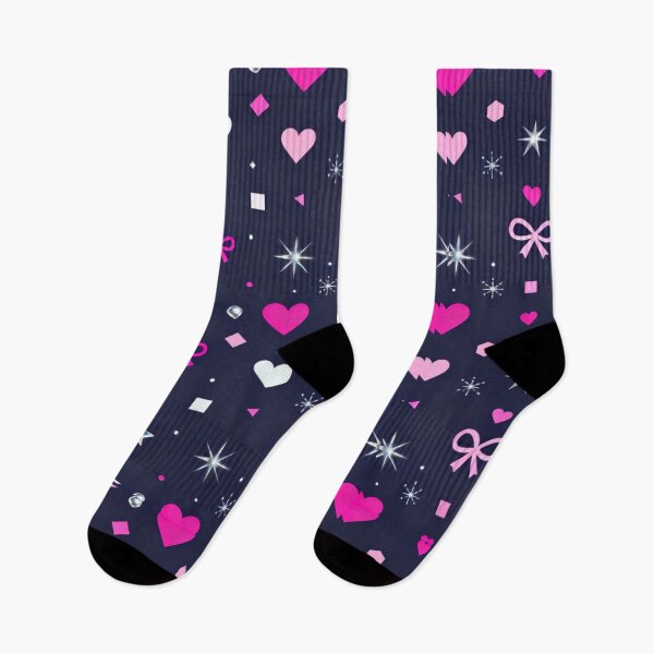 Item preview, Pink Hearts Bows Stars Sparkles Dark Cute Coquette Pattern designed and sold by CreatedbyKandJ.