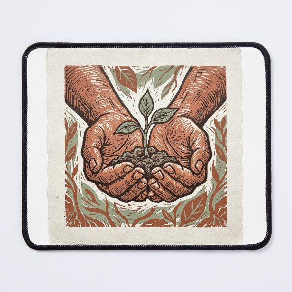Item preview, Linocut Earth Day Planting Hands designed and sold by J&K.