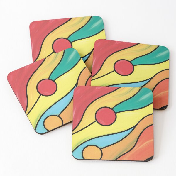 Item preview, Retro Waves Abstract Geometric Colorful Pattern designed and sold by cabana.space.