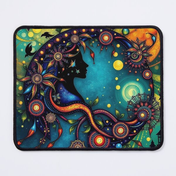Item preview, Celestial Moon Goddess Silhouette Mystic Arabesque night. designed and sold by Tama-sirth.