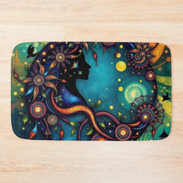 Item preview, Celestial Moon Goddess Silhouette Mystic Arabesque night. designed and sold by Tama-sirth.