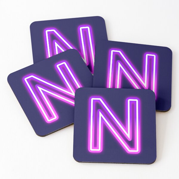 Item preview, Letter N Neon Pink Purple Glow - Retro Futuristic Monogram Initial designed and sold by SolutionsArt.