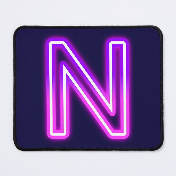 Item preview, Letter N Neon Pink Purple Glow - Retro Futuristic Monogram Initial designed and sold by SolutionsArt.