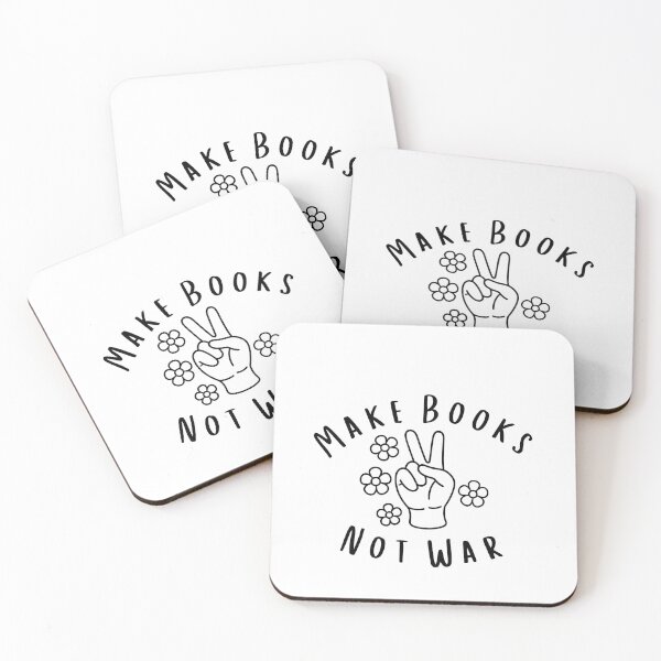 Item preview, Make Books Not War designed and sold by Bookish Blossom.