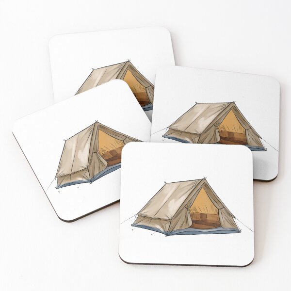 Item preview, Camping tent setup in a natural area during the day for outdoor activities and relaxation with friends and family designed and sold by Ms. Iryna.