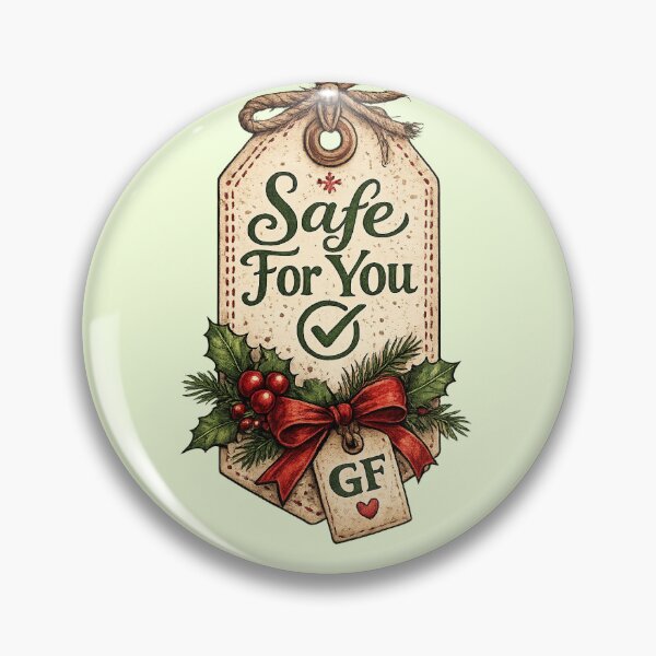 Item preview, Safe For You Christmas Tag Sticker – Gluten Free Coeliac Festive Gift Label Design designed and sold by My Gluten Free Life UK.