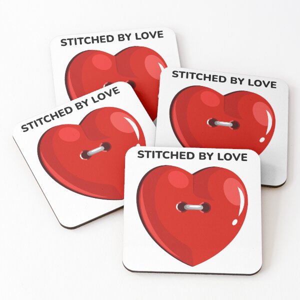 Item preview, Stitched by Love – Cute Red Heart Button designed and sold by Skryp-art.