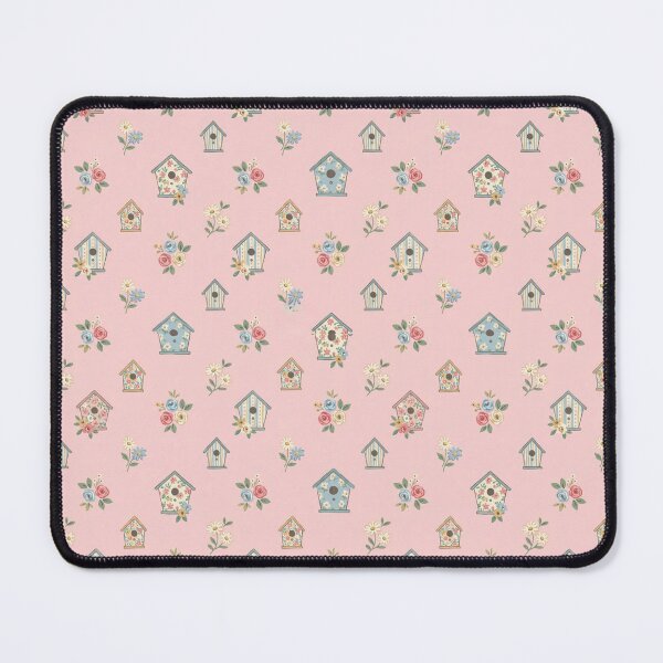 Item preview, Cute Birdhouse Floral Pattern Soft Pink Vintage Cottage Design designed and sold by CreatedbyKandJ.