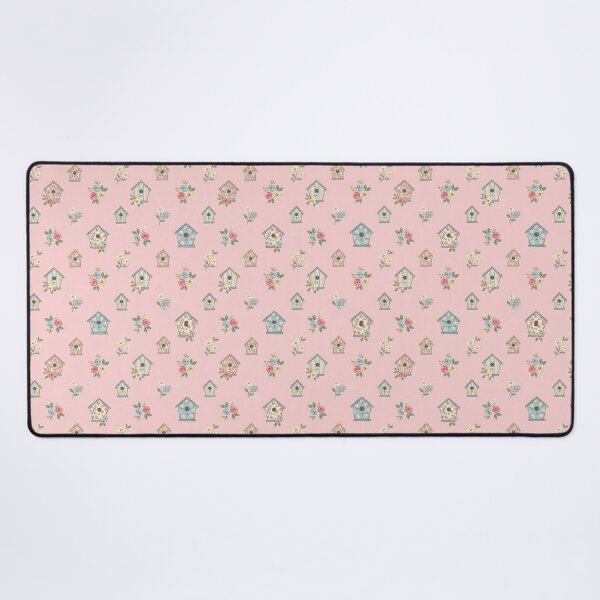 Item preview, Cute Birdhouse Floral Pattern Soft Pink Vintage Cottage Design designed and sold by CreatedbyKandJ.