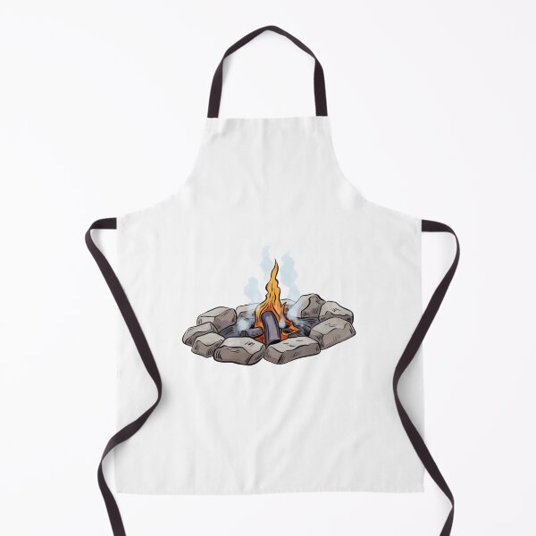 Item preview, Campfire surrounded by stones with flames and smoke rising during evening gathering designed and sold by Ms. Iryna.