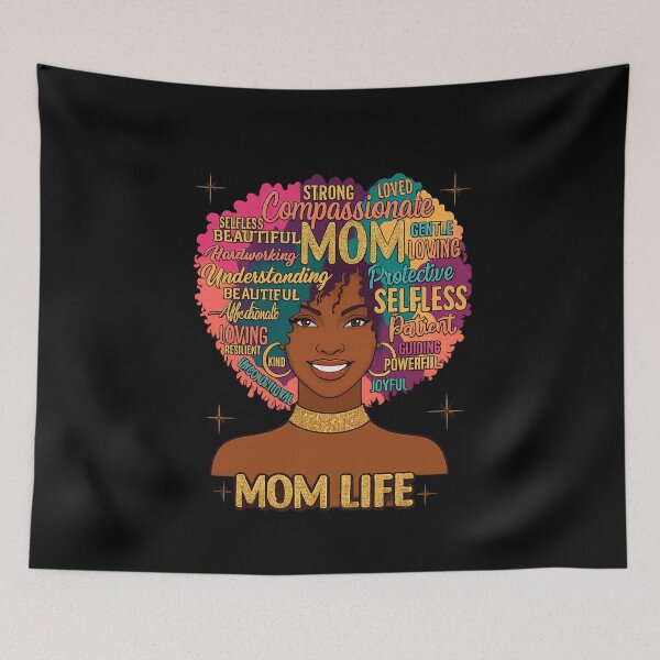 Item preview, Mom Life Afro Word Art | Empowered Black Motherhood Design designed and sold by Divine Boutique.
