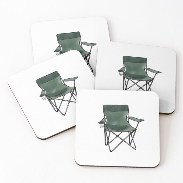 Item preview, Foldable chair stands on a white background with a cup holder, ready for outdoor use in parks or camps designed and sold by Ms. Iryna.
