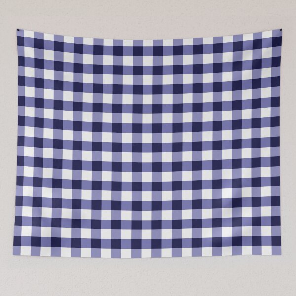 Item preview, Navy blue and white check gingham pattern designed and sold by by-jwp.