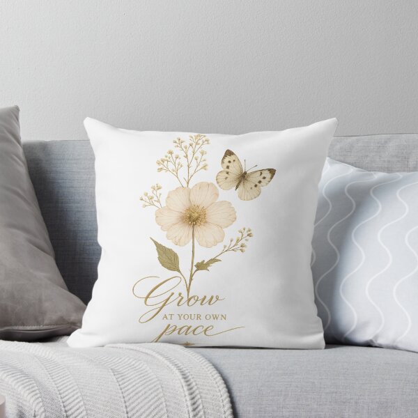 Artikelvorschau, Grow At Your Own Pace Botanical Butterfly Floral T-Shirt entworfen und verkauft von GreenVerseStore.