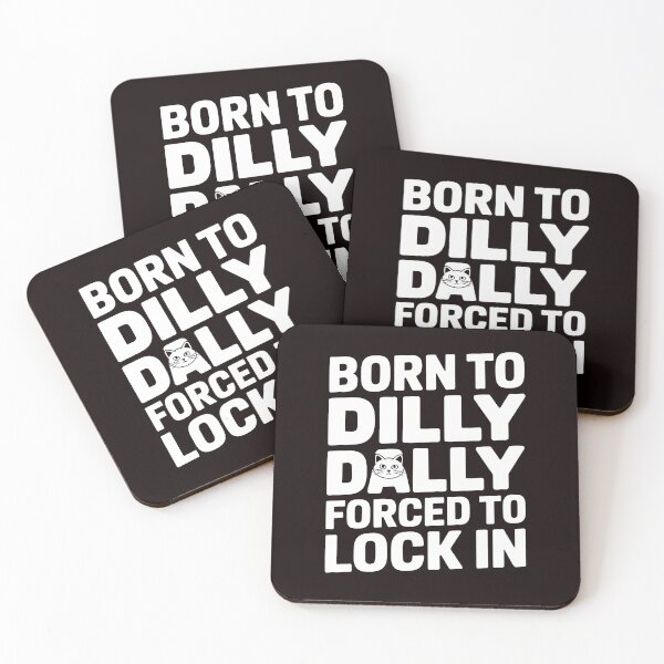 Item preview, Born to Dilly Dally Forced to Lock In – Relatable Cat Meme Brainrot Humor designed and sold by Redgiant87x.