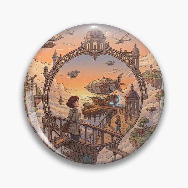 Item preview, Retro Anime Steampunk Sky Port Vintage Art Poster designed and sold by CUTE_CAT ⭐⭐⭐⭐⭐.
