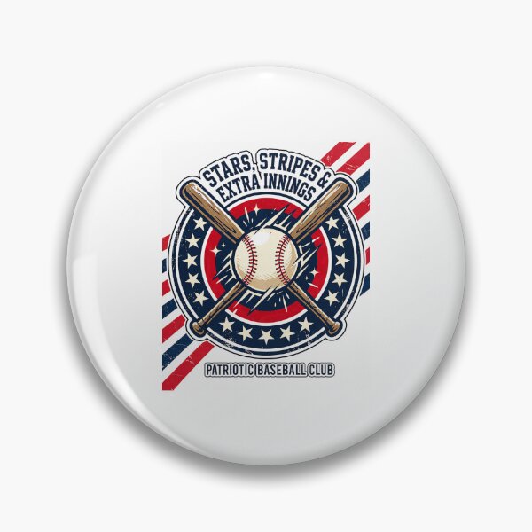 Item preview, Stars Stripes and Extra Innings Patriotic Baseball Club Vintage Design designed and sold by NeelusShop.