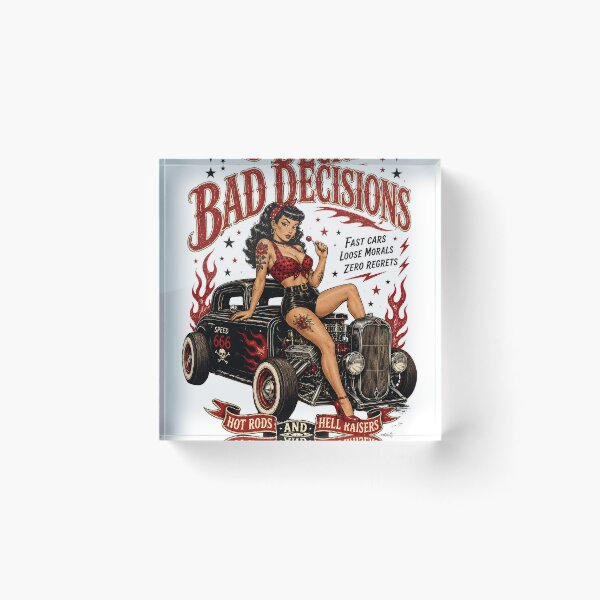 Item preview, Built For Bad Decisions – Retro Pin Up Hot Rod Rockabilly designed and sold by Region.