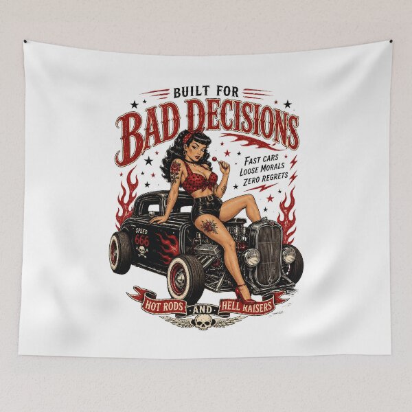 Item preview, Built For Bad Decisions – Retro Pin Up Hot Rod Rockabilly designed and sold by Region.