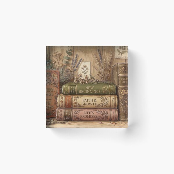 Item preview, ‏flowery books Vintage Botanical Library of Hope and Growth designed and sold by Modern-Heritage.