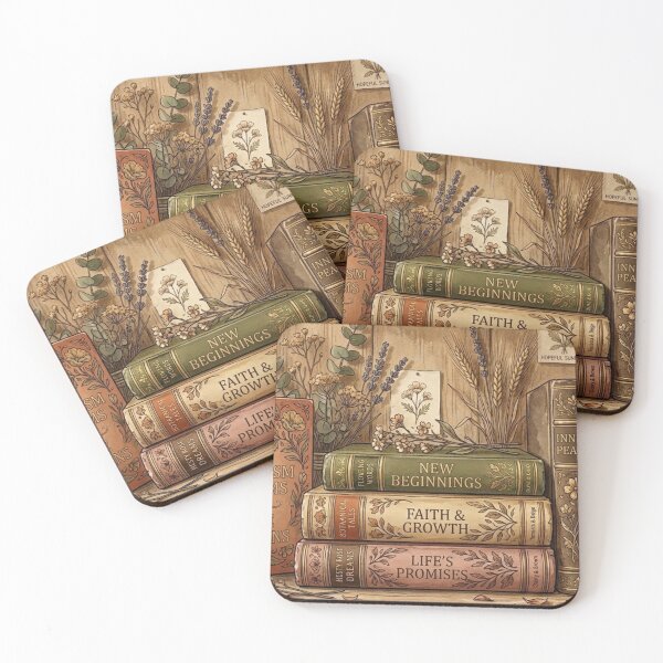 Item preview, ‏flowery books Vintage Botanical Library of Hope and Growth designed and sold by Modern-Heritage.