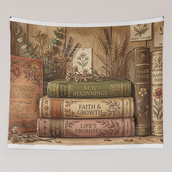 Item preview, ‏flowery books Vintage Botanical Library of Hope and Growth designed and sold by Modern-Heritage.