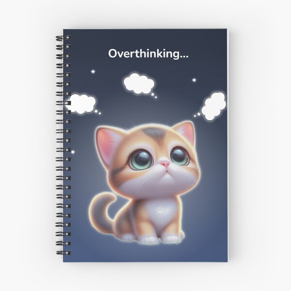 Item preview, Overthinking Cat – Mentally Tired Cute Aesthetic designed and sold by lunadesignsmoon.