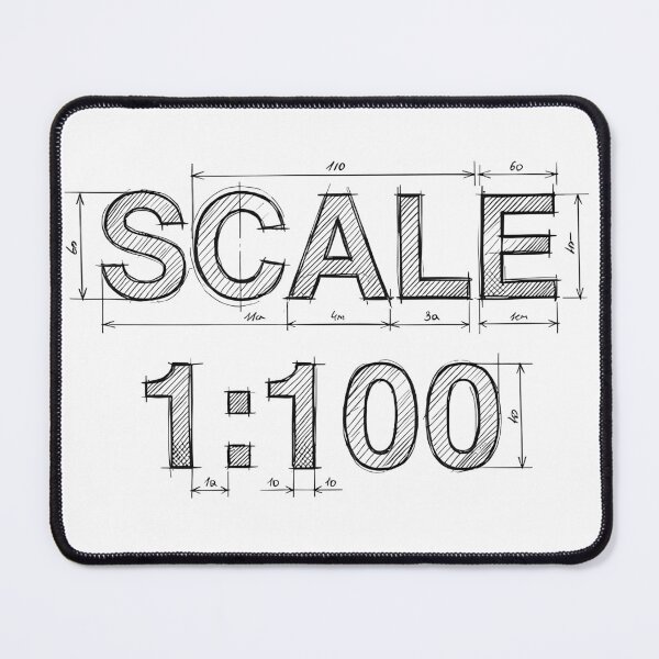 Item preview, Architectural Scale 1:100 - Black Line Technical Sketch designed and sold by MerchPOW.